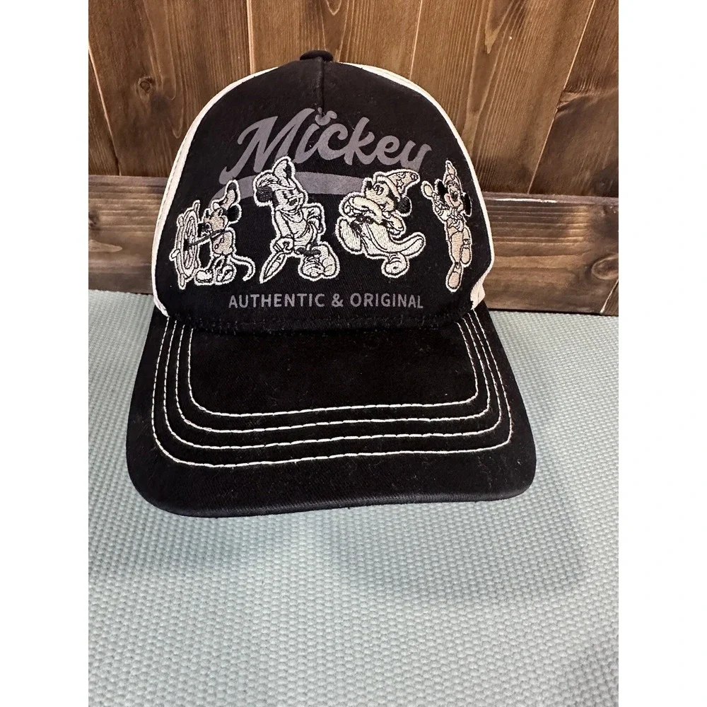 VTG Y2K Disney Mickey Mouse Classic‎ Black Authentic Baseball Cap Hat Strapback